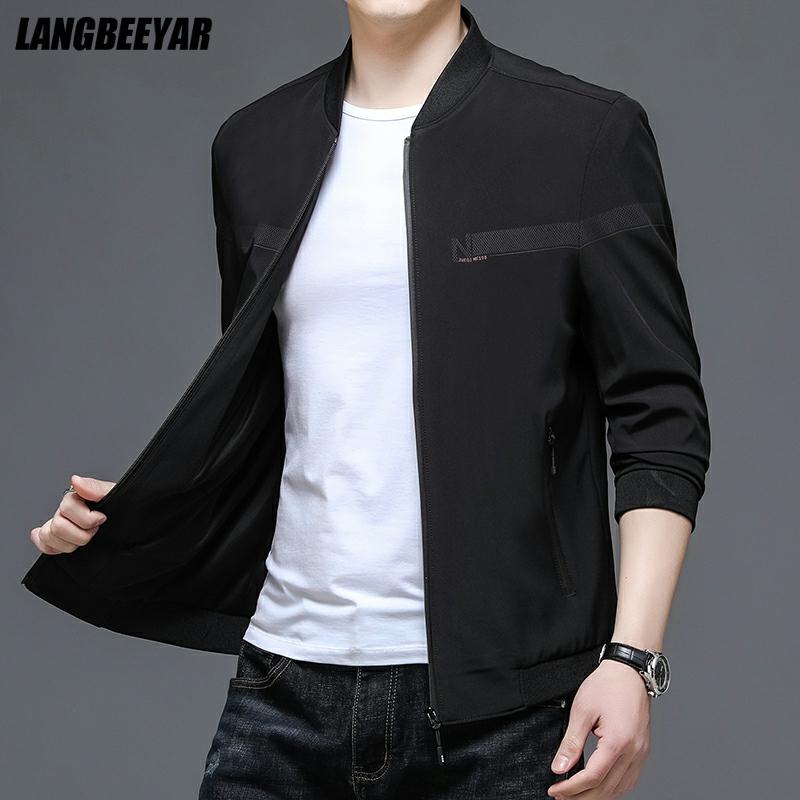 New Designer Brand Luxury Casual Fashion Slim Fit Korean Autumn Bomber Jacket Men Plain Windbreaker Baseball Coats Men Clothes