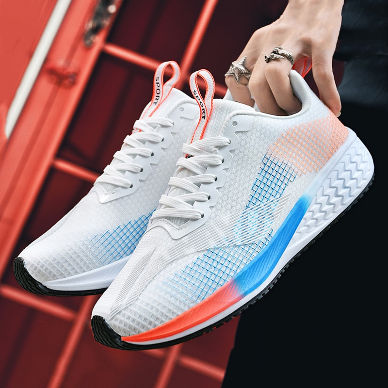 2023 New Men's Sneakers Fashion Summer Sports Running Casual Shoes Mesh Surface Breathable Elastic Non-slip Tennis Male Shoes