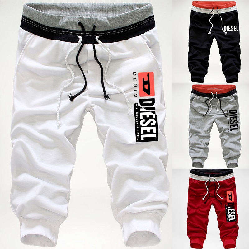 Men's Drawstring Sweatpants GYM Shorts Fashion Cargo Short Men Cropped Trousers Summer Beach Shorts Casual Jogging Track Pants