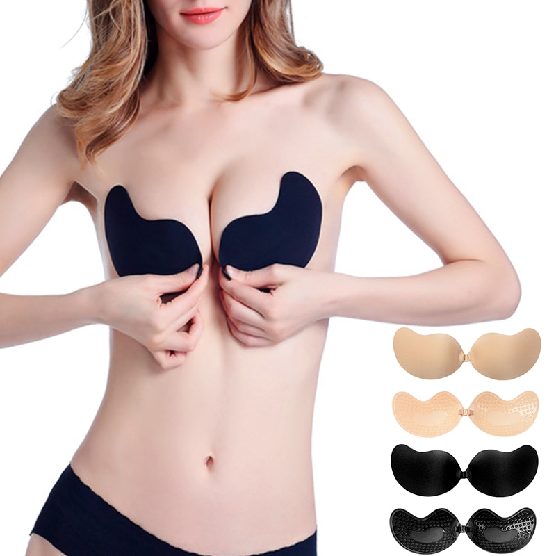 Invisible Bra Push Up Backless Strapless Bras Seamless Front Closure Bralette Underwear Wireless Women Self-Adhesive Silicone BH