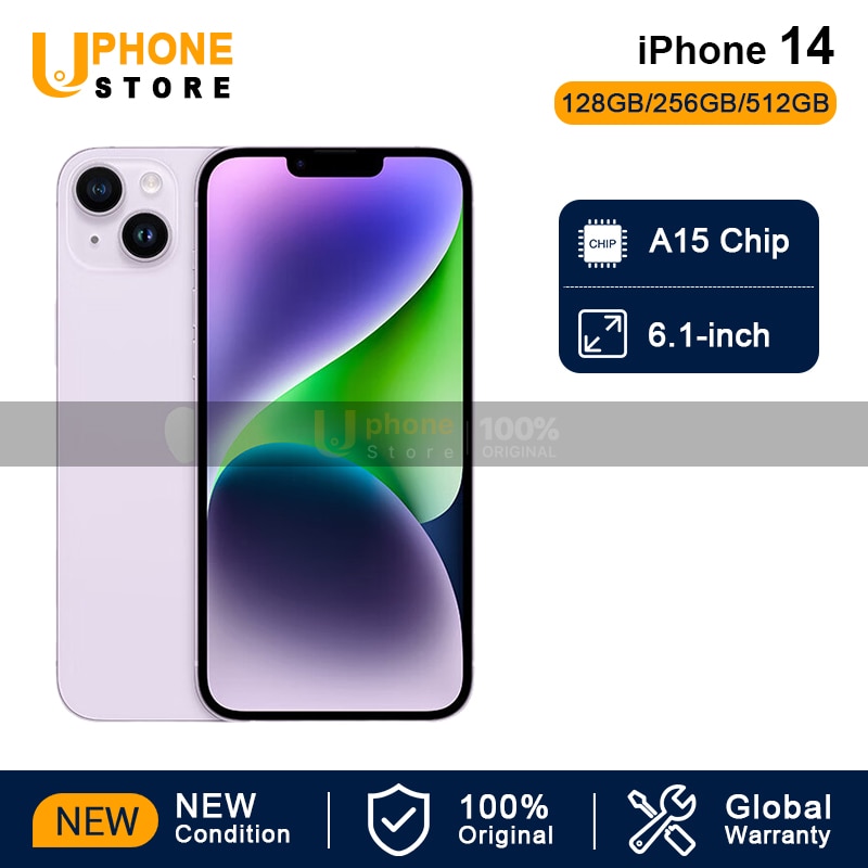 NEW Apple iPhone 14 5G Smartphone 128GB / 256GB / 512GB 6.1'' Super Retina XDR Display A15 Bionic Chip iOS 16