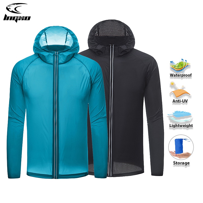LNGXO Men Women Hiking Jackets Waterproof Camping Trekking Jacket Unisex Quick Dry Rain Coat Sun-Protective Outdoor Windbreaker