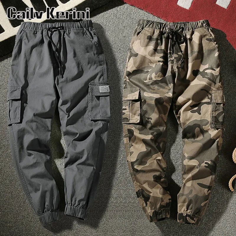 M-7XL Plus Size Joggers Cargo Pants Men Harem Pants Multi-Pocket Camouflage Man Cotton Sweatpants Streetwear Casual Trousers