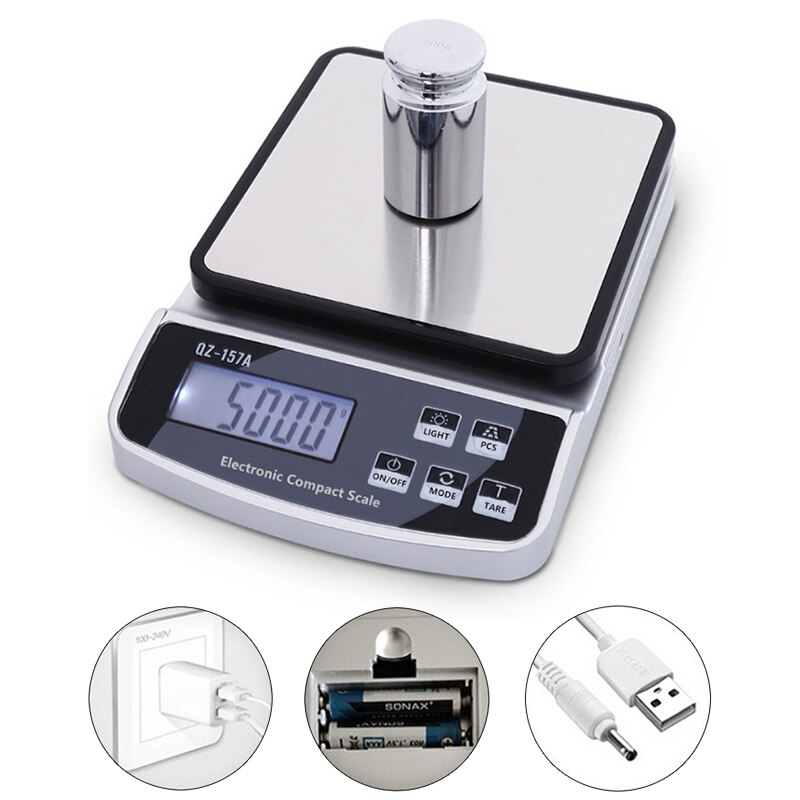 15kg/1g Electronic Scale Digital Kitchen Scale Usb Charge Waterproof Kitchen Scale Household Coffee Scale Digital 5kg/0.5g