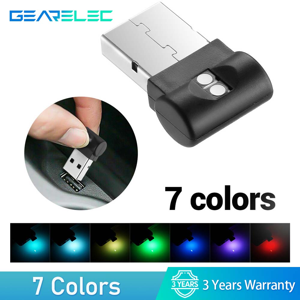 7 Colors Mini USB LED Car Light Auto Atmosphere Neon Light Plug And Play Decoration Ambient Lamp Car Interior Lights Car-styling