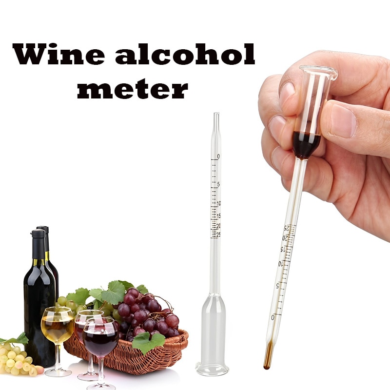 1pc Wine Alcohol Meter 0-25 Degree Glass Alcohol Meter Tester Home brew Accurate Wine Fruit Wine Rice Wine Measuring Supplies
