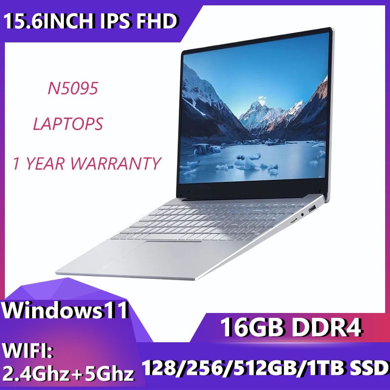 16GB DDR4 Lapotp 15.6inch IPS FHD Business-Laptop 128GB-1TB SSD Windows11 Gaming-Laptop With Fingerprint Backlit BT4.0 5G-WiFi