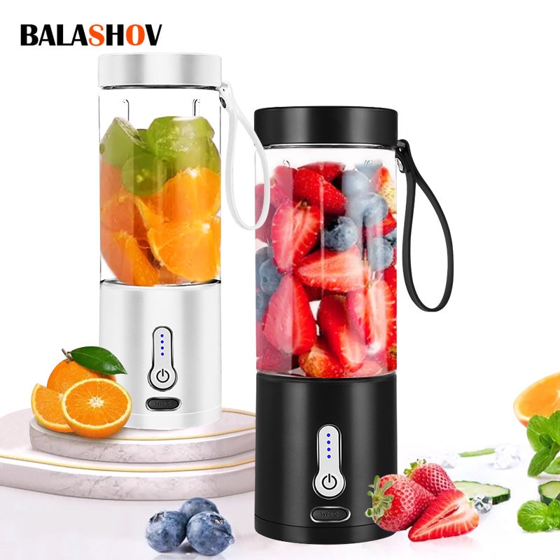 530ML Electric Juicer Portable Smoothie Blender USB Rechargeable Food Processor Fruit Mixer Machine Mini Juicer Blender Cup
